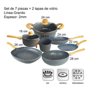 Bateria Cocina Hudson Ceramica Antiadherente Granito 9 Pz