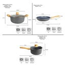 Bateria Cocina Hudson Ceramica Antiadherente Granito 9 Pz