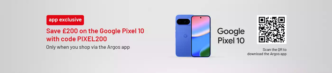 App exclusive. Save £200 ono the Google Pixel 10 with code PIXEL200. Only when you shop via Argos app.